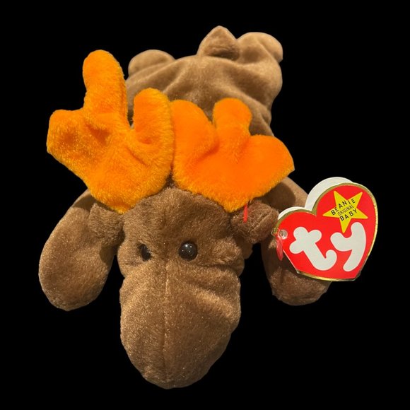 Rare Vintage Ty Beanie Baby Chocolate the Moose, Original nine Beanie Baby - Picture 1 of 7